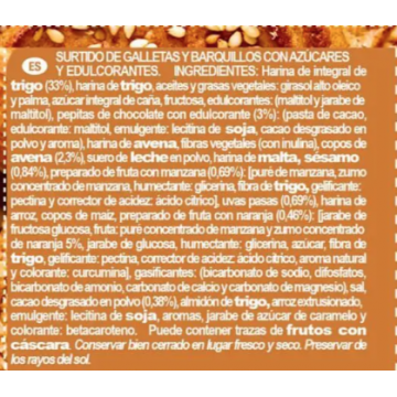 GALLETA florbú INTEGRAL SURTIDA, BOLSA 420 GRS.