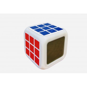 RELOJ DESPERTADODR CON ALARMA Y LECES LED CUBO RUGBY