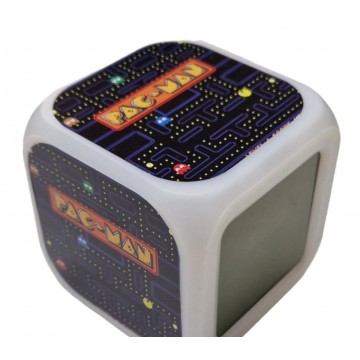 RELOJ DESPERTADOR CON ALARMA Y LUCES LED PACMAN