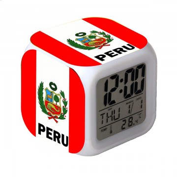 PERU RELOJ DESPERTADOR CON LUCES LED Y ALARMA PERU PAIS