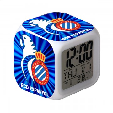 RELOJ DESPERTADOR CON ALARMA Y LUCES LED RCD ESPANYOL