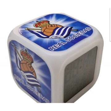 REAL SOCIEDAD RELOJ DESPERTADOR CON ALARMA Y LUCES LED REAL SOCIEDAD