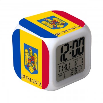 RELOJ DESPERTADOR CON ALARMA Y LUCES LED RUMANIA