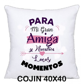 COJIN 40X40 FRASE MEJORES AMIGAS