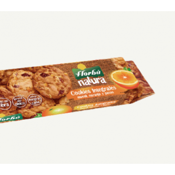 GALLETAS COKIES INTEGRALES CON PASAS Y NARANJA, BOLSA 1/2 KG