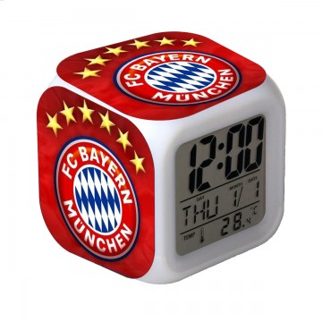 RELOJ DESPERTADOR CON ALARMA Y LUCES LED BAYER MUNICH