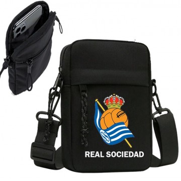 REAL SOCIEDAD BANDOLERA DE HOMBRO REAL SOCIEDAD BOLSO CARTERA PARA EL MOVIL Y MAS REAL SOCIEDAD