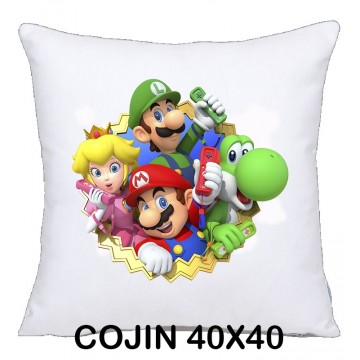 COJIN 40X40 MARIO DECORACION HOGAR REGALOS