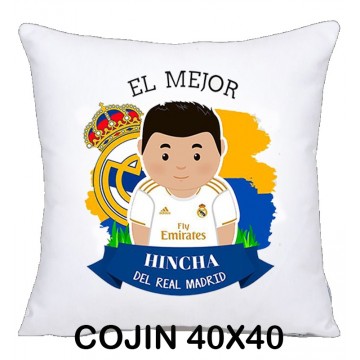 COJIN 40X40 REAL MADRID DECORACION HOGAR REGALOS