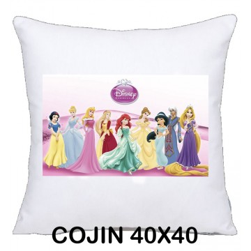 COJIN 40X40 PRINCESAS DECORACION HOGAR REGALOS