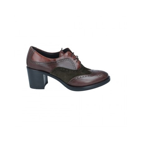 Zapatos Oxford con Cordón y Tacón para Mujer de Luis Gonzalo 5013M MARRON Y VERDE 40