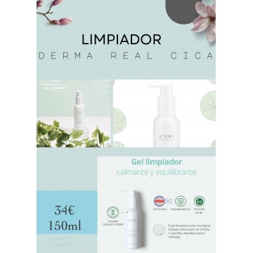 LIMPIADOR DERMA REAL CICA - 150 ml. -  ATOMY - GEL CLEANSER - Cosmética Coreana