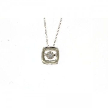 COLGANTE CON CADENA ORO BLANCO 1BRILLANTE 0.03 CT