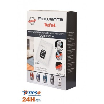 BOLSAS ALTA FILTRACIÓN HYGIENE + ASPIRADOR ROWENTA TEFAL ZR200520 (4 bolsas)