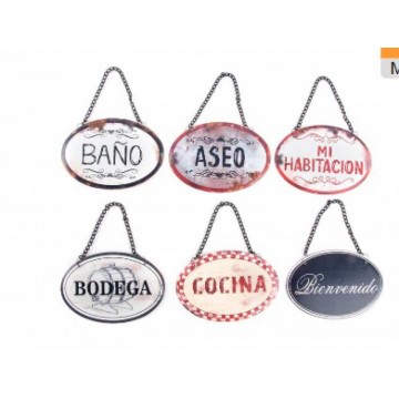 Placa puerta metal 12x8,5...