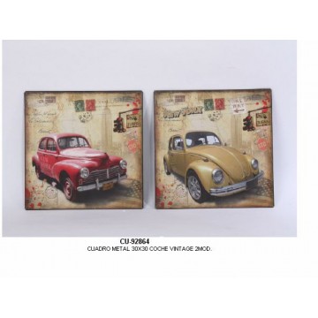 Cuadro metal 30x30 coche...