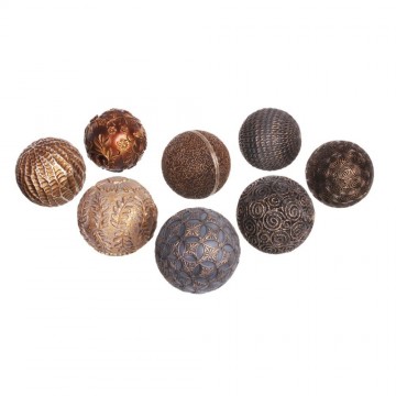 S/8 bolas deco negro-oro...