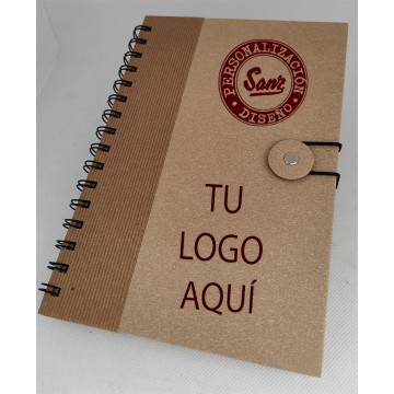LIBRETA CARTÓN CON CIERRE DE BOTÓN