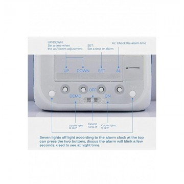 RELOJ DESPERTADOR CON ALARMA Y LUCES LED CD PRADEJON