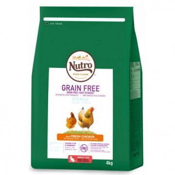 Nutro Grain Free Gato Esterilizado Pollo  4 Kg
