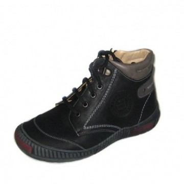 Botines en piel negra para...