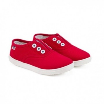 Zapatillas de lona roja sin...
