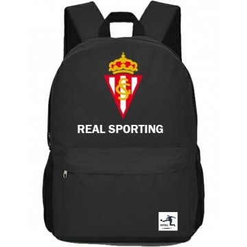 MOCHILA REAL SPORTING HOMBRE Y MUJER COLOR NEGRO
