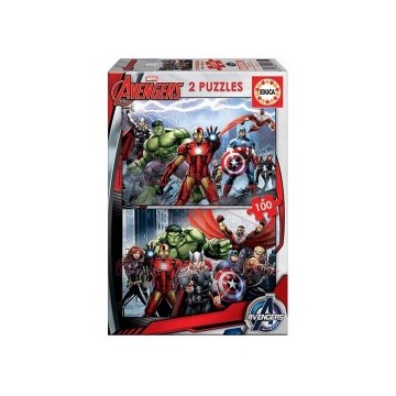 Puzzle 2x100 piezas Avengers.