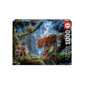 Puzzle Tigres en el árbol...