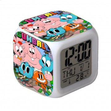 RELOJ DESPERTADOR CON ALARMA Y LUCES LED GUMBALL