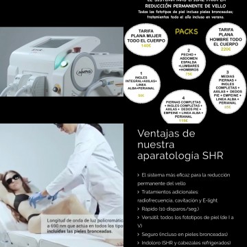 DEPILACION LASER SHR 100% INDOLORA 100% EFICAZ