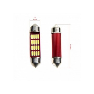 Bombilla Led 2 Uds C10W 39MM 16 SMD 4014 CANBUS 6000K