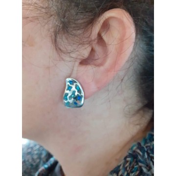 PENDIENTES PLATA Y ESMALTE