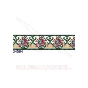 Cenefa flores verdes 44 cm
