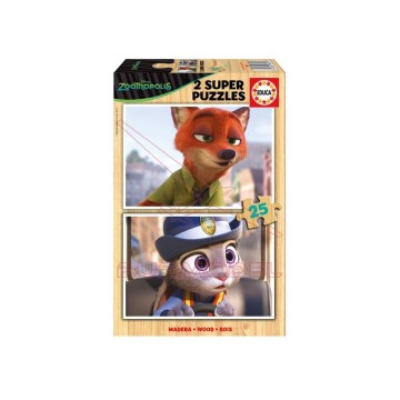 Puzzle 2x25 piezas Zootrópolis