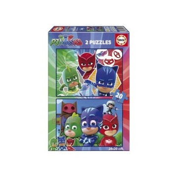 Puzzle madera 2x20 PJ Masks.