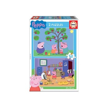 Puzzle 2x48 piezas Peppa Pig.