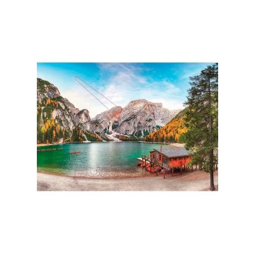 Puzzle Lago Braies en Otoño...