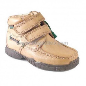 Botines beiges de piel para...