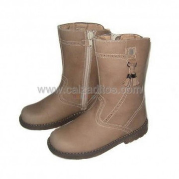 Botas beige oscuro de piel,...