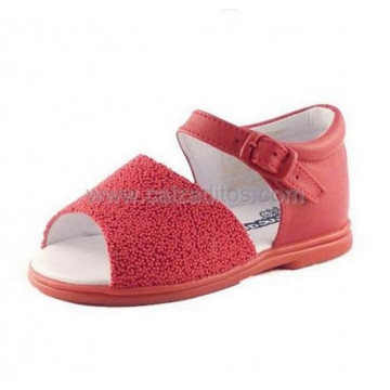 Sandalias de piel rojas con...