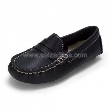Mocasines de piel azul...