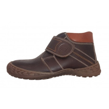 Botines de piel marrón para...