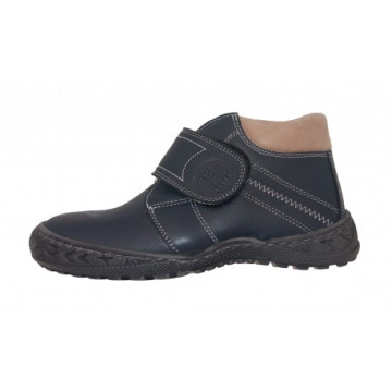 Botines de piel azul marina...