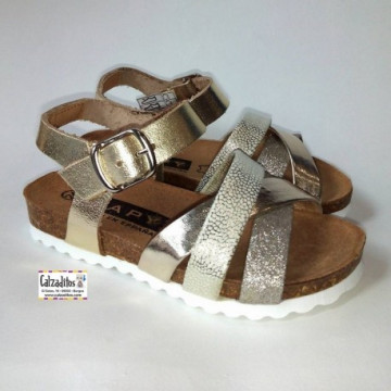 Sandalias de piel platino...