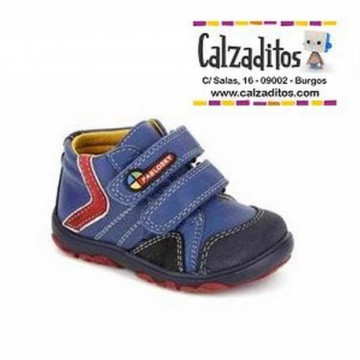 Botitas de piel en azul...