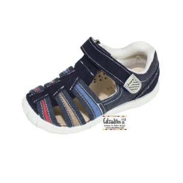 Sandalias de lona con tres...