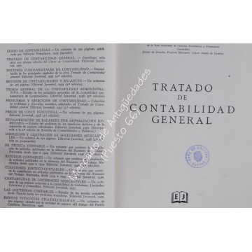 TRATADO DE CONTABILIDAD GENERAL - FERNANDO BOTER MAURÍ - EDITORIAL JUVENTUD 1961