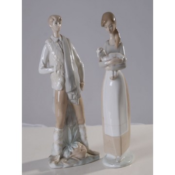 Porcelana de Nao. Pareja de figuras de porcelana Nao. Pastoril